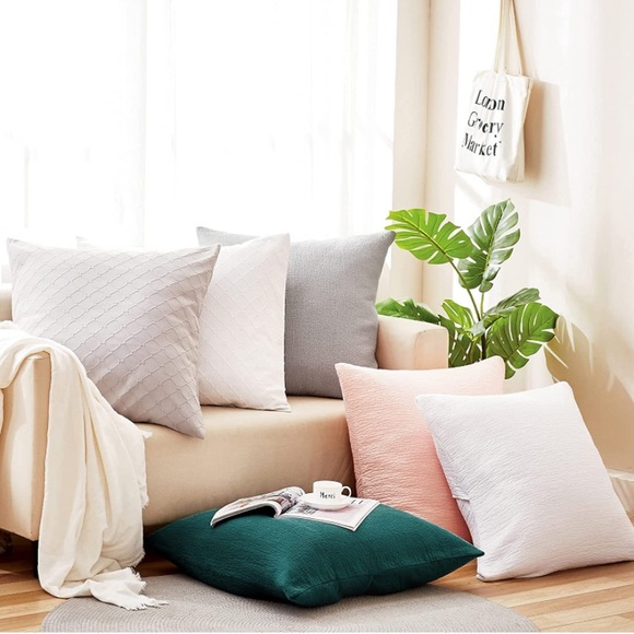 Luxury Home | Chic Peachy Blush Pink Marcielo Textured Euro Pillow Sham Covers - Picture 5 of 9